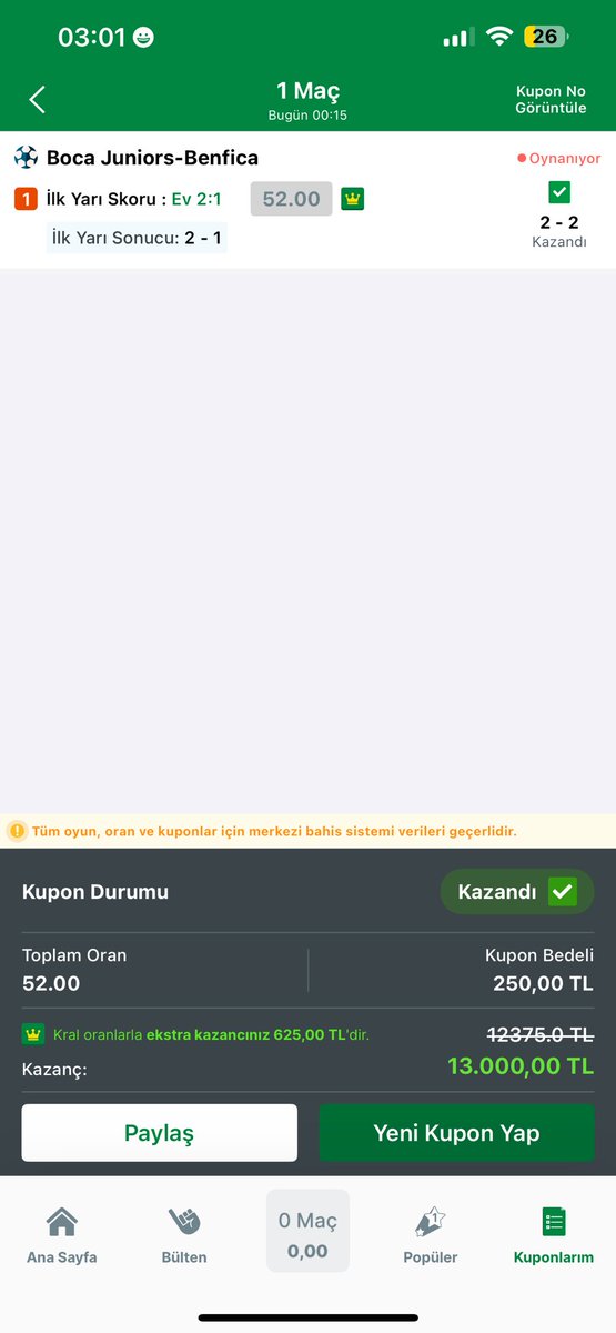 onlywoonn's tweet photo. KAYIŞ GİBİ 52 ORAN WİNNER 😎

GÖNDERİYİ BEĞEN RT YAP 2 ARKADAŞINI ETİKLETLE 

BU KAZANILAN PARANIN 5000₺ 5 KİŞİYE HEDİYE EDELİM https://t.co/hquB1wJow7