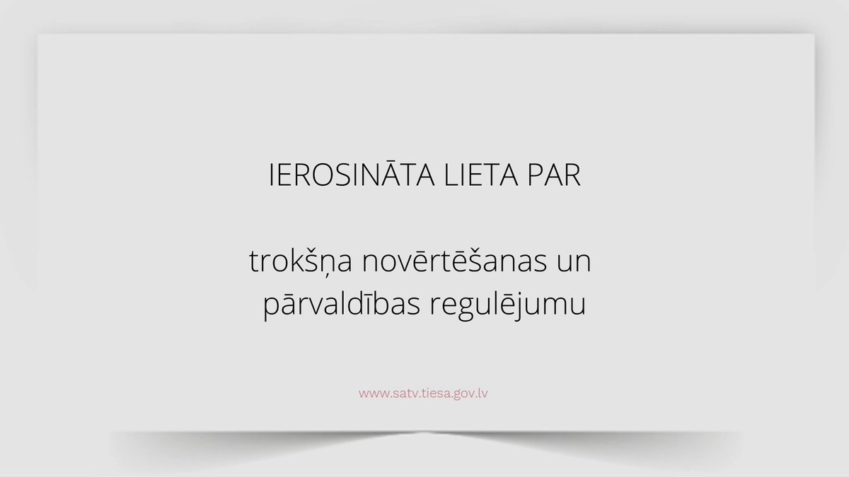 Satversmes tiesa (@satv_tiesa) on Twitter photo <a href="/Satv_tiesa/">Satversmes tiesa</a> ierosināta lieta par trokšņa novērtēšanas un pārvaldības regulējumu. Plašāka informācija: satv.tiesa.gov.lv/press-release/… <a href="/Satv_tiesa/">Satversmes tiesa</a> ierosināta lieta par trokšņa novērtēšanas un pārvaldības regulējumu. Plašāka informācija: satv.tiesa.gov.lv/press-release/…