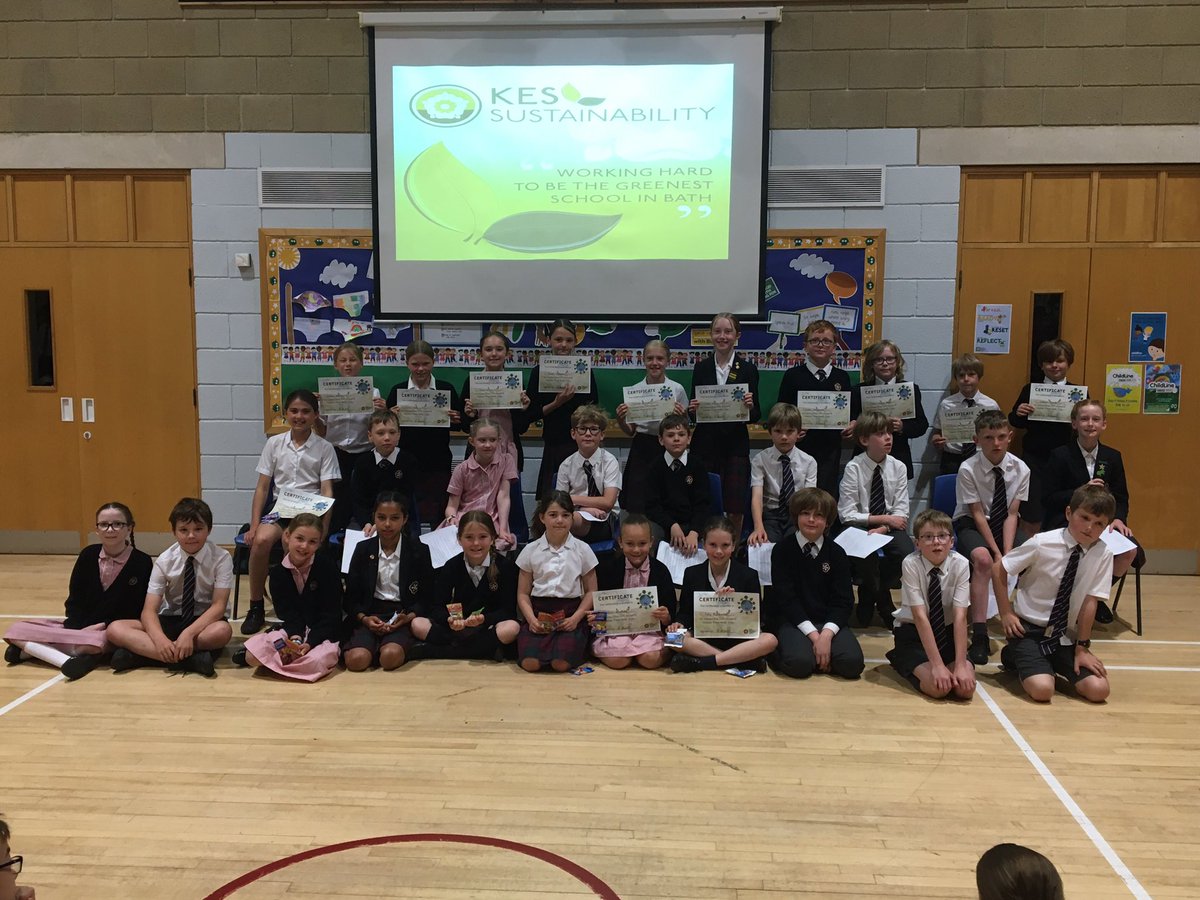 KESBathJunior's tweet image. The Junior School Sustainability Committee led assembly today to share their findings from our impact surveys on recycling and Smarter Travel Week. Well done to everyone who won awards for sustainable travel or for fantastic poster designs.