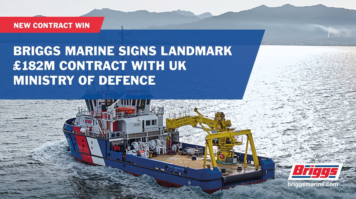 briggsmarine's tweet photo. Delighted to announce contract win with @DefenceHQ to supply and maintain their  Moorings, Markers, and Targets. Worth £182m, the 8 year agreement will also secure 80 jobs UK wide.

Read more > https://t.co/J3aN7ur82f

#briggsmarine #scottishnews #businessnews #UKMoD #maritime https://t.co/6AN0azywWS