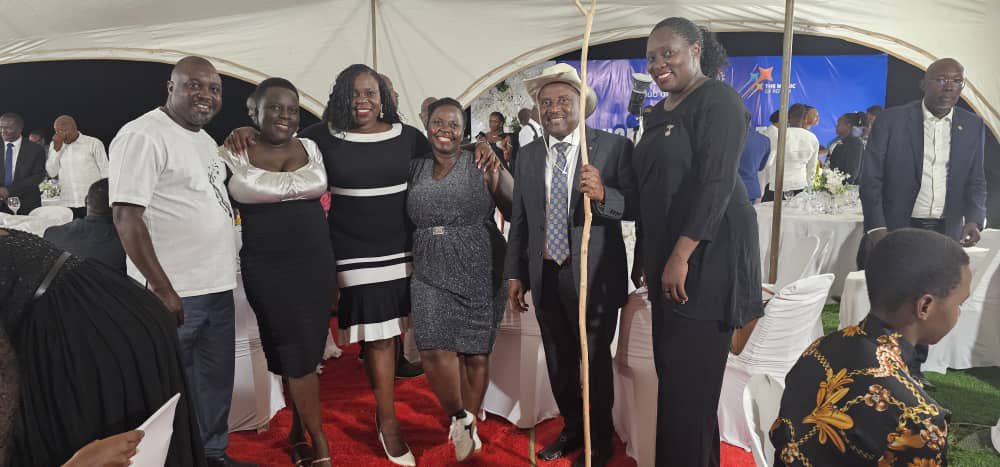 Magical Presidents of Mbale, Kasangati, Mukono Central, Manyagwa Nakero and Entebbe base with Rotary Director Nominee PGD Katongole during the charter night of RC Kazo in District 9214