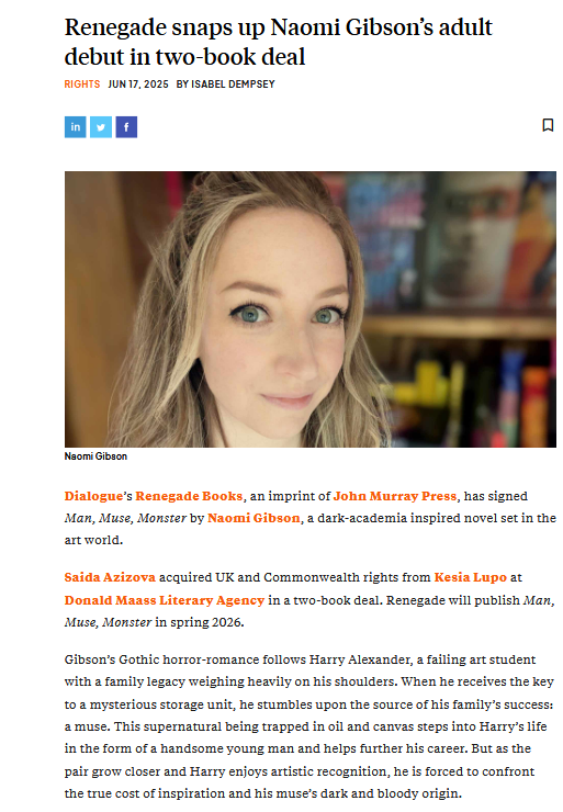 Kesia Lupo (@keslupo) on Twitter photo So thrilled to have sold Naomi Gibson's debut adult horromance to <a href="/saidaazizova_/">Saida Azizova</a> <a href="/dialoguepub/">Dialogue Publishing</a>! This book is EVERYTHING. thebookseller.com/rights/renegad… So thrilled to have sold Naomi Gibson's debut adult horromance to <a href="/saidaazizova_/">Saida Azizova</a> <a href="/dialoguepub/">Dialogue Publishing</a>! This book is EVERYTHING. thebookseller.com/rights/renegad…