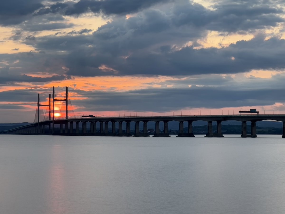 Sunset Severn bridge Bristol