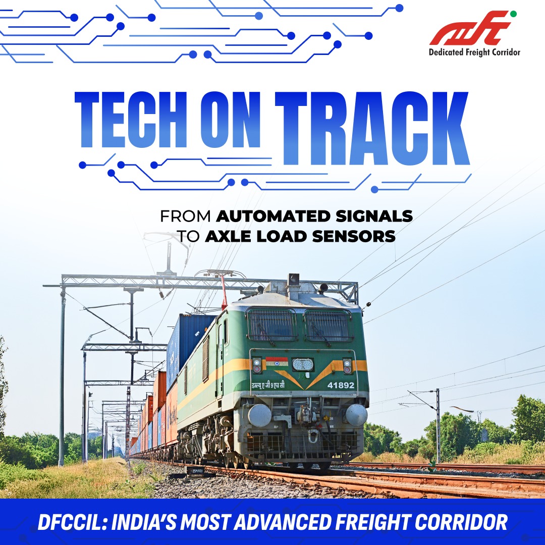 dfccil_india's tweet photo. Harnessing Next-Generation Technology for Seamless Freight Movement!
From automated signalling to axle load sensors, DFCCIL ensures precision, safety, and speed. DFCCIL - Powering India's Logistics Revolution.
#DFCCIL #EngineeringSpeed #EnablingChange #IndianRailways #Logistics #Infrastructure #IndiaGrowth #TransformingTransportation #gamechanger