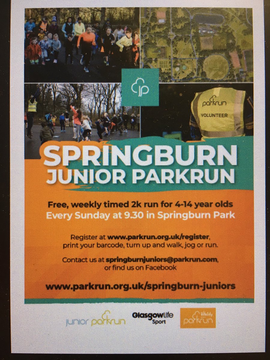 ASGSpringburn's tweet image. Reminder to all you FUN RUN participants of FREE JUNIOR PARK RUN on Sunday mornings at Springburn Park @BalornockPS @BarmullochP @ChirnsydePS @Elmvaleprimary @saracenprimary @MiltonbankP @SpringburnPE @P7Transition @MarthaPrimary @ASGAllSaints @ASG_StRochs @juniorparkrunUK
