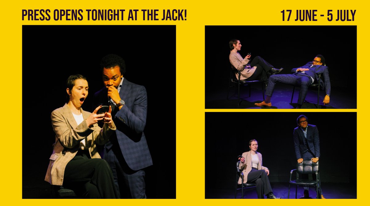 Jack Studio Theatre (@brocjacktheatre) on Twitter photo ‘Press’ from <a href="/BlackBatUK/">Black Bat Productions</a> opens tonight at the Jack!
‘genius’ ★★★★★ Broadway Baby
‘delivers in every manner’ ★★★★★ Violet Curtain
‘thoroughly enjoyable’ ★★★★½ Theatre Scotland
Come and join us!
Runs 17 June – 5 July.
Info & booking: bit.ly/4hW0kuO ‘Press’ from <a href="/BlackBatUK/">Black Bat Productions</a> opens tonight at the Jack!
‘genius’ ★★★★★ Broadway Baby
‘delivers in every manner’ ★★★★★ Violet Curtain
‘thoroughly enjoyable’ ★★★★½ Theatre Scotland
Come and join us!
Runs 17 June – 5 July.
Info & booking: bit.ly/4hW0kuO