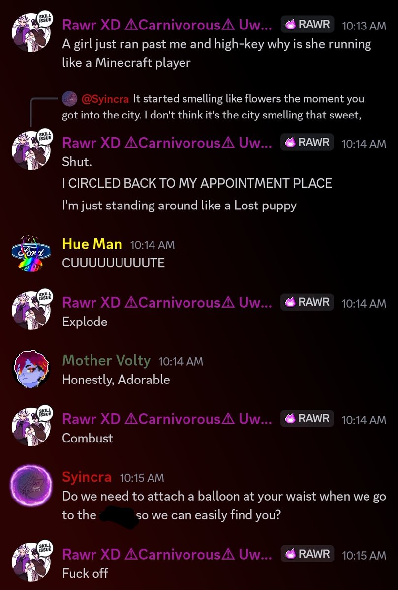 xXKuubieXx's tweet image. Our Vtuber Server in a nutshell (with our lovely Mods too ❤️) I'm the Purple one. Don't ask about my server nickname it wasn't by choice...