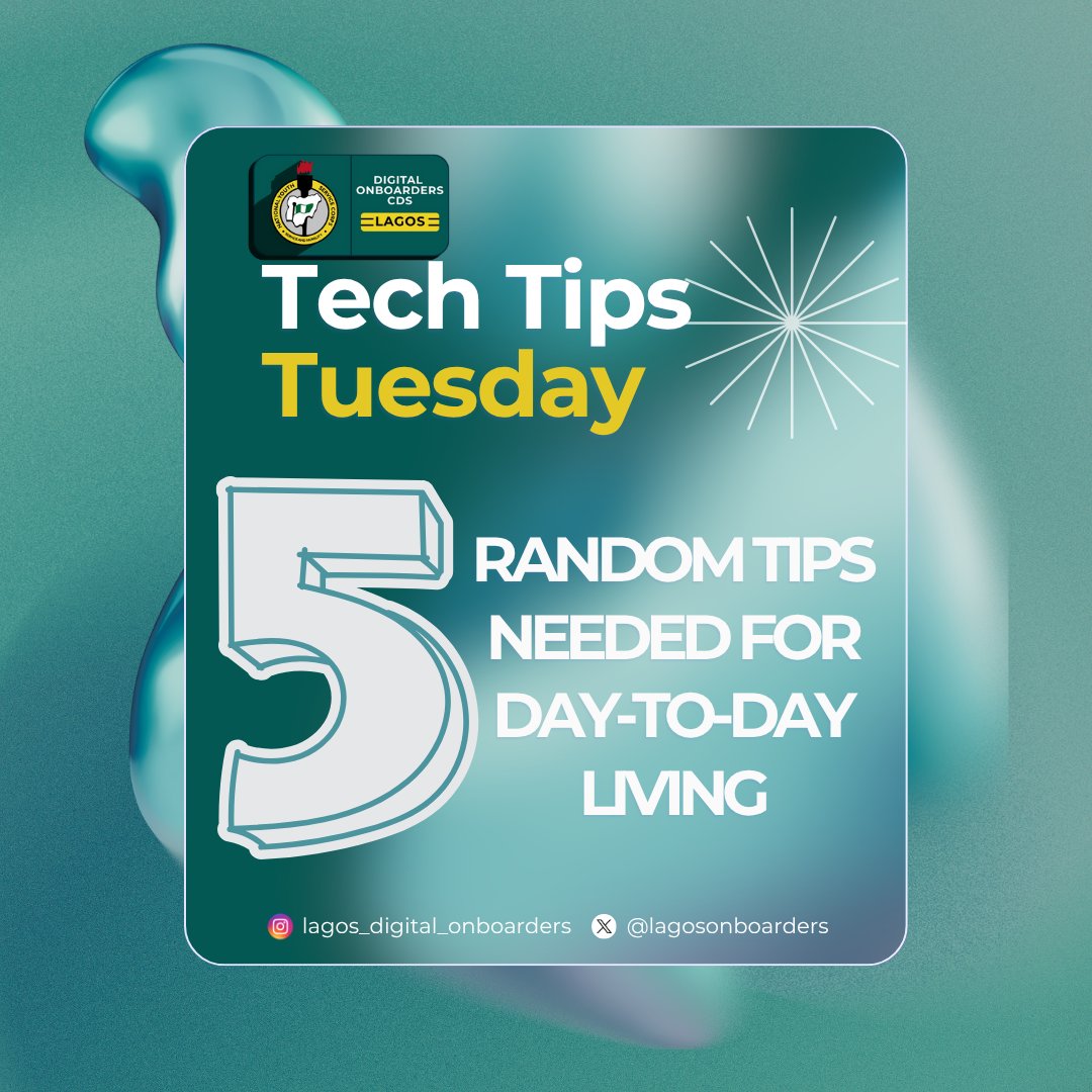 Dl4AllCds_Lagos's tweet image. Last week, we shared five helpful tips to help in our daily living and we are back with more today

Which of these tips works for you?

#tuesdaytechtips 
#dl4allcds