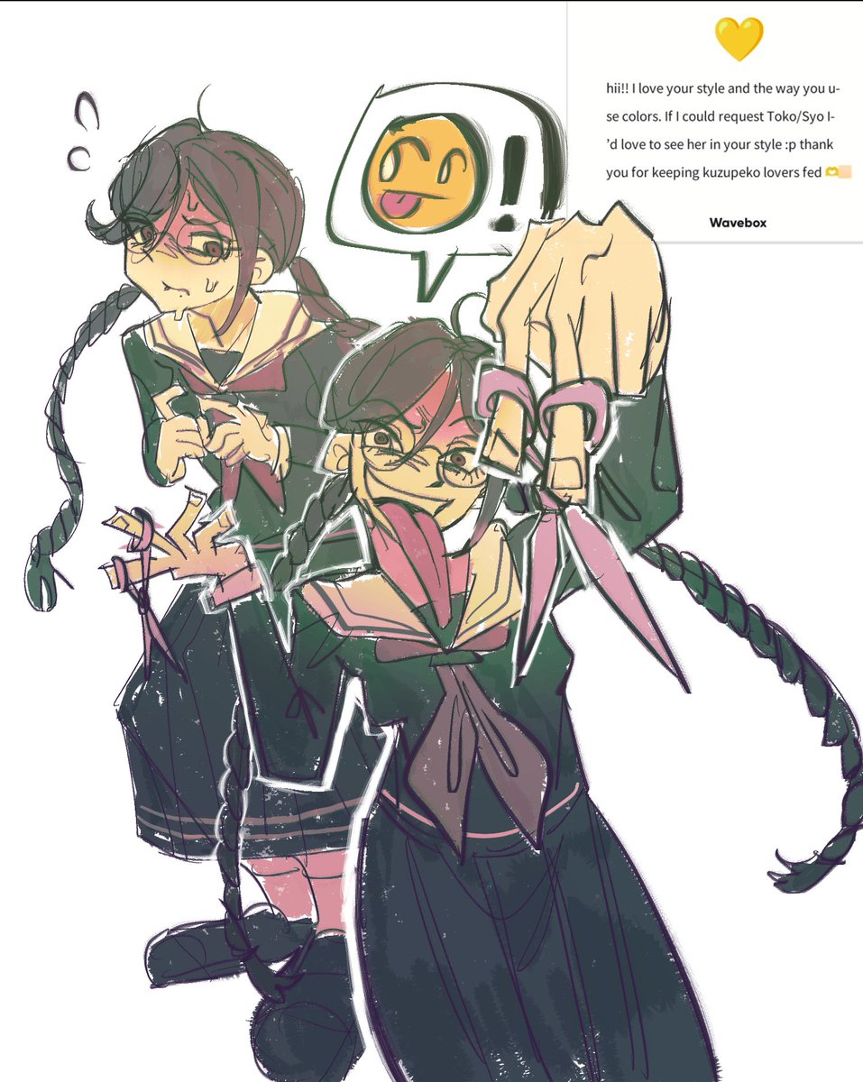 Toko/syo art request #danganronpa