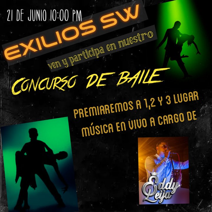😈EXILIOS SW😈 (@exiliosclubsw) on Twitter photo Ven con tu pareja y participa en nuestro primer concurso de baile...inf 55 3478 0968
<a href="/SWRtultepec/">EXILIOS SW CLUB EXCLUSIVE</a> <a href="/AngelSw174136/">✨️😈EXILIOS😈✨️</a> <a href="/EXILIOSCLUBSW/">😈EXILIOS SW😈</a> Ven con tu pareja y participa en nuestro primer concurso de baile...inf 55 3478 0968
<a href="/SWRtultepec/">EXILIOS SW CLUB EXCLUSIVE</a> <a href="/AngelSw174136/">✨️😈EXILIOS😈✨️</a> <a href="/EXILIOSCLUBSW/">😈EXILIOS SW😈</a>