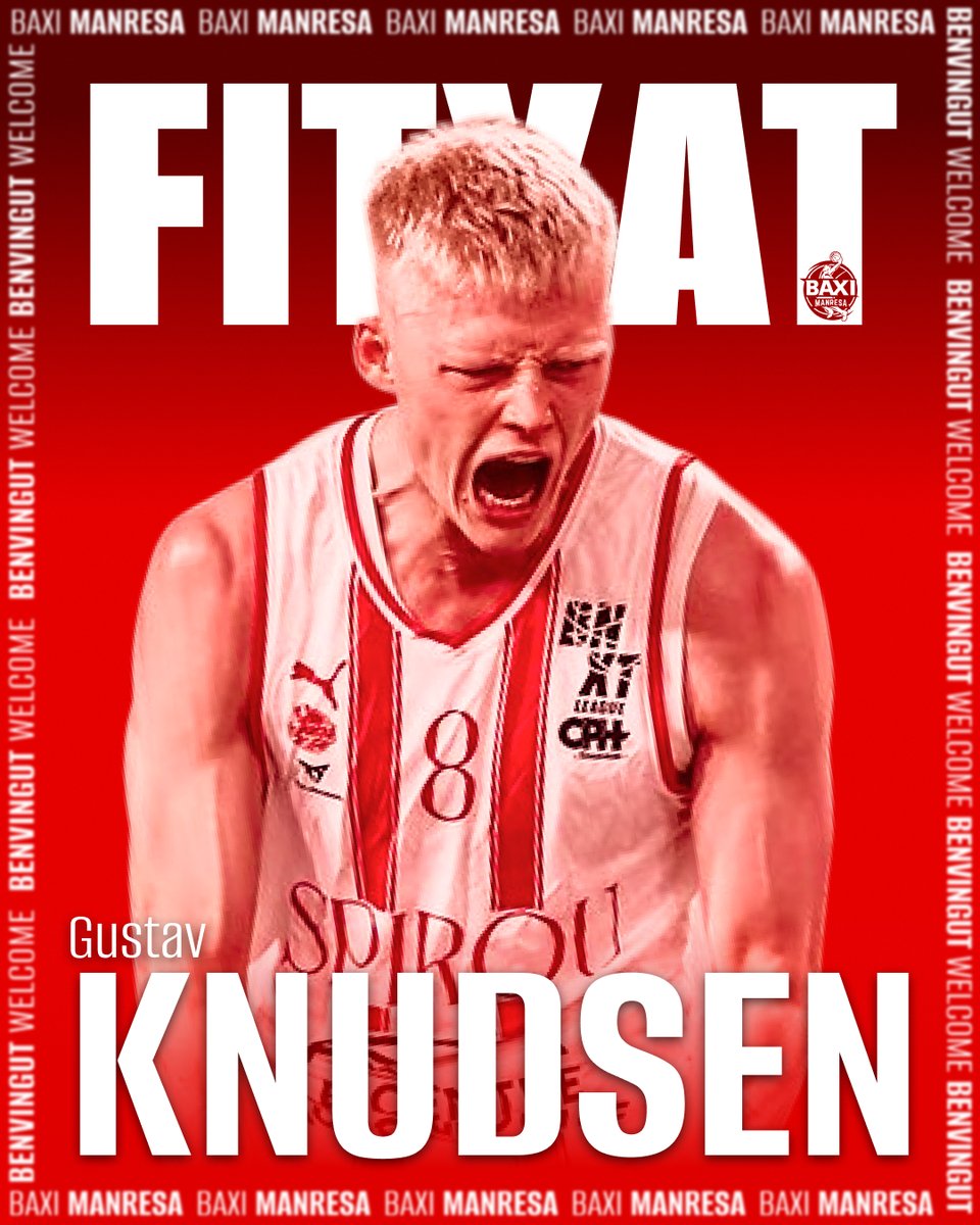 🔏 𝗔𝗜𝗥𝗘 𝗙𝗥𝗘𝗦𝗖! 𝗔𝗿𝗿𝗶𝗯𝗮 𝘂𝗻 𝗻𝗼𝘂 𝗳𝗶𝘁𝘅𝗮𝘁𝗴𝗲!
💪 Quarta incorporació per al BAXI #Manresa. Arriba Gustav Knudsen a la capital del Bages.
🏟️ Velkommen til Manresa, Gustav!

 ⚡️Aler 📏 2,03m
🇩🇰 DIN🪪 22 anys 🛬 Spirou
🔗 basquetmanresa.com/noticies/equip…