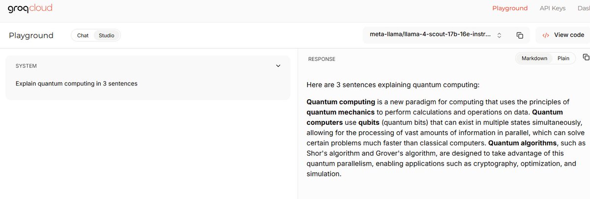 tek_gir's tweet photo. Exploring open-source LLMs with #ALX_AiSK! Used @MistralAI’s Le Chat to generate Python code via Canvas,groq, https://t.co/YHE9HVRhnH. Powerful, free, and no GPU needed! @alx_africa 🚀 https://t.co/oQhFFi96Dz