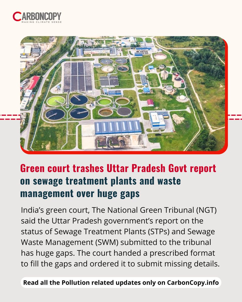 The court handed a prescribed format to the government to fill the gaps and ordered it to submit missing details by July 28, the date of next hearing. 

Head onto CarbonCopy’s Newsletter to read the latest updates on pollution.   

Read now: carboncopy.info/newsletters/vo…