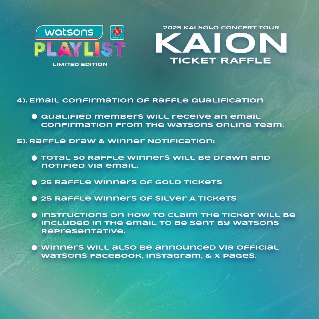 WatsonsPH's tweet photo. No more waiting cause Kai is coming! π»
Promo runs from June 18 to July 13, 2025!
Swipe through our FAQs to learn how you can score tickets to #KAIONinManila ποΈπ₯
Got questions?
Check out the full mechanics here π https://t.co/2KcNHO0Uwe
#WatsonsPH #WatsonsPlaylist #KaiOnxWatsons #KAIONinManila