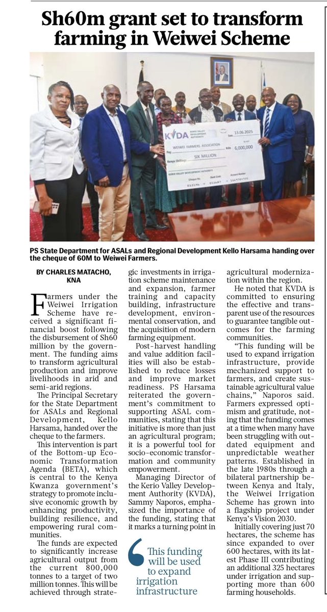 In <a href="/MyGovKe/">My Gov</a> pull out today. 
<a href="/ASALs_Regional/">State Dept for The ASALs and Regional Development</a>
<a href="/CSBeatriceMoe/">Hon. Beatrice Askul Moe</a>
<a href="/harsama_kello/">PS Kello Harsama,CBS</a>