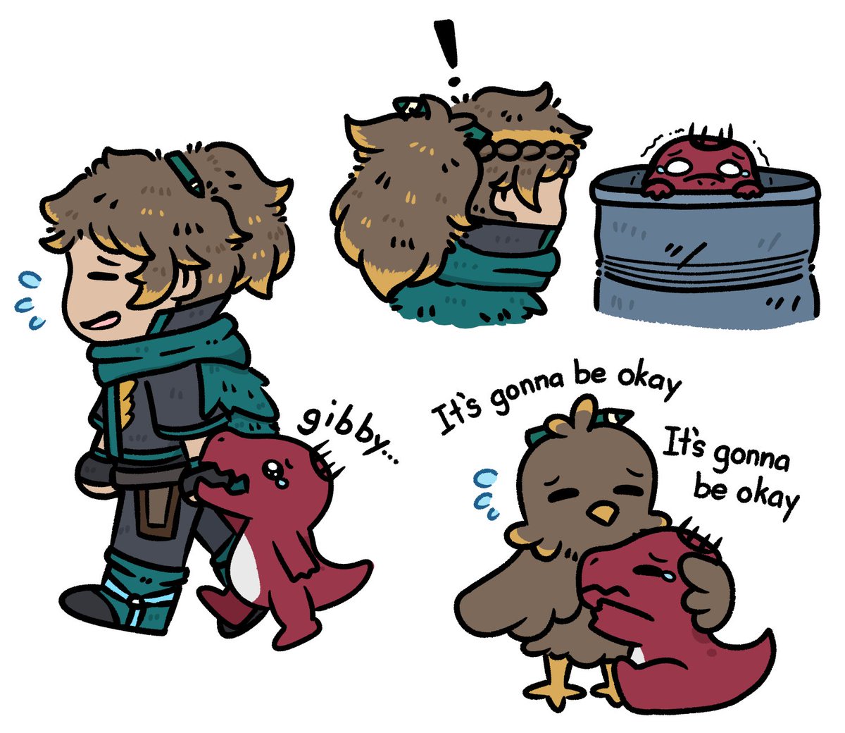 Stuck with a baby dino

 #GBArt #JurasickArt