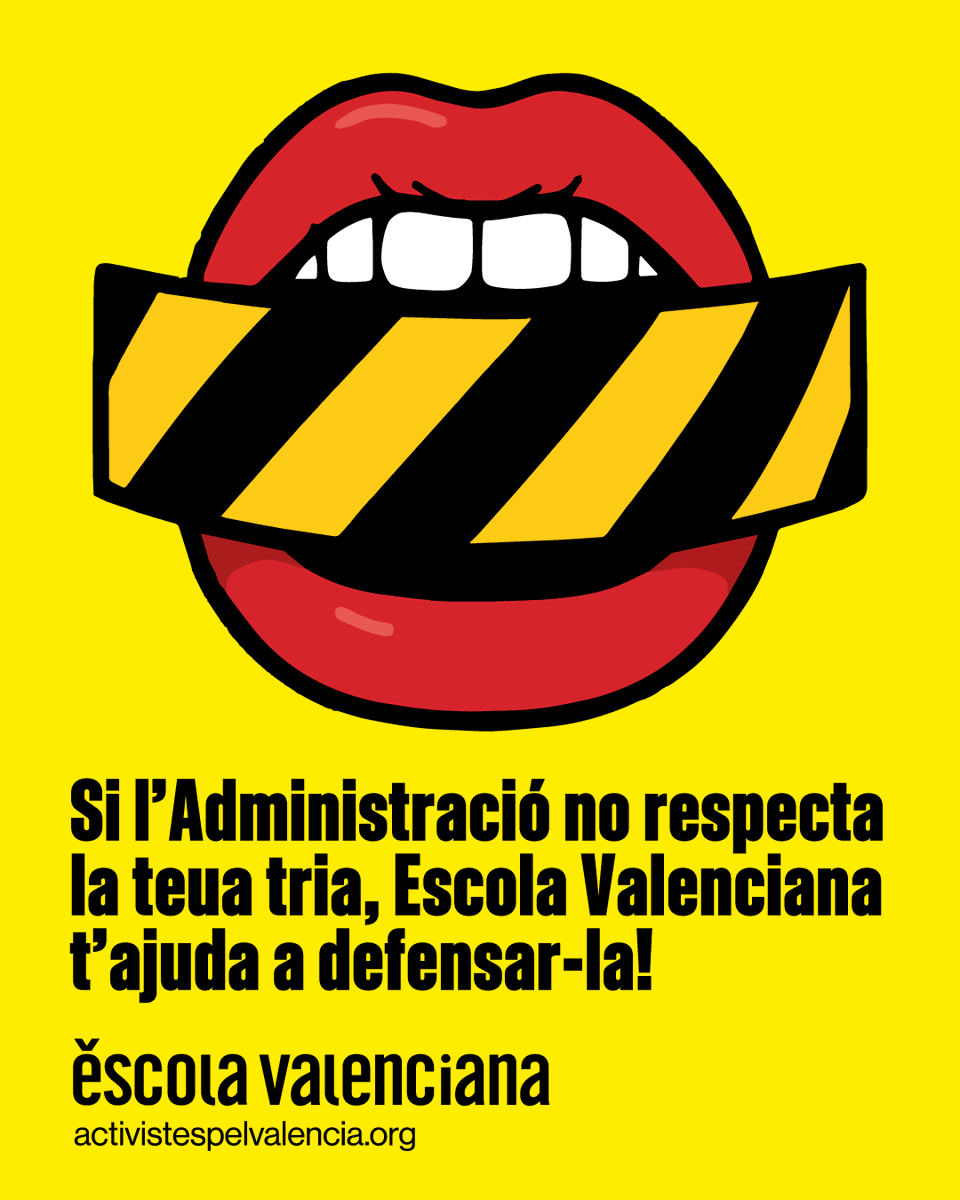 Escola Valenciana (@escolatv) on Twitter photo ⚠️ Si no s’ha respectat la teua tria del valencià en la matriculació, t’ajudem!
Posem a la teua disposició un model de recurs per defensar el teu dret a l’escolarització en valencià.
Descarrega’l ací 👇escolavalenciana.org/web/2025/05/27…
✉️ Si tens dubtes, escriu-nos a educacio@fev.org ⚠️ Si no s’ha respectat la teua tria del valencià en la matriculació, t’ajudem!
Posem a la teua disposició un model de recurs per defensar el teu dret a l’escolarització en valencià.
Descarrega’l ací 👇escolavalenciana.org/web/2025/05/27…
✉️ Si tens dubtes, escriu-nos a educacio@fev.org