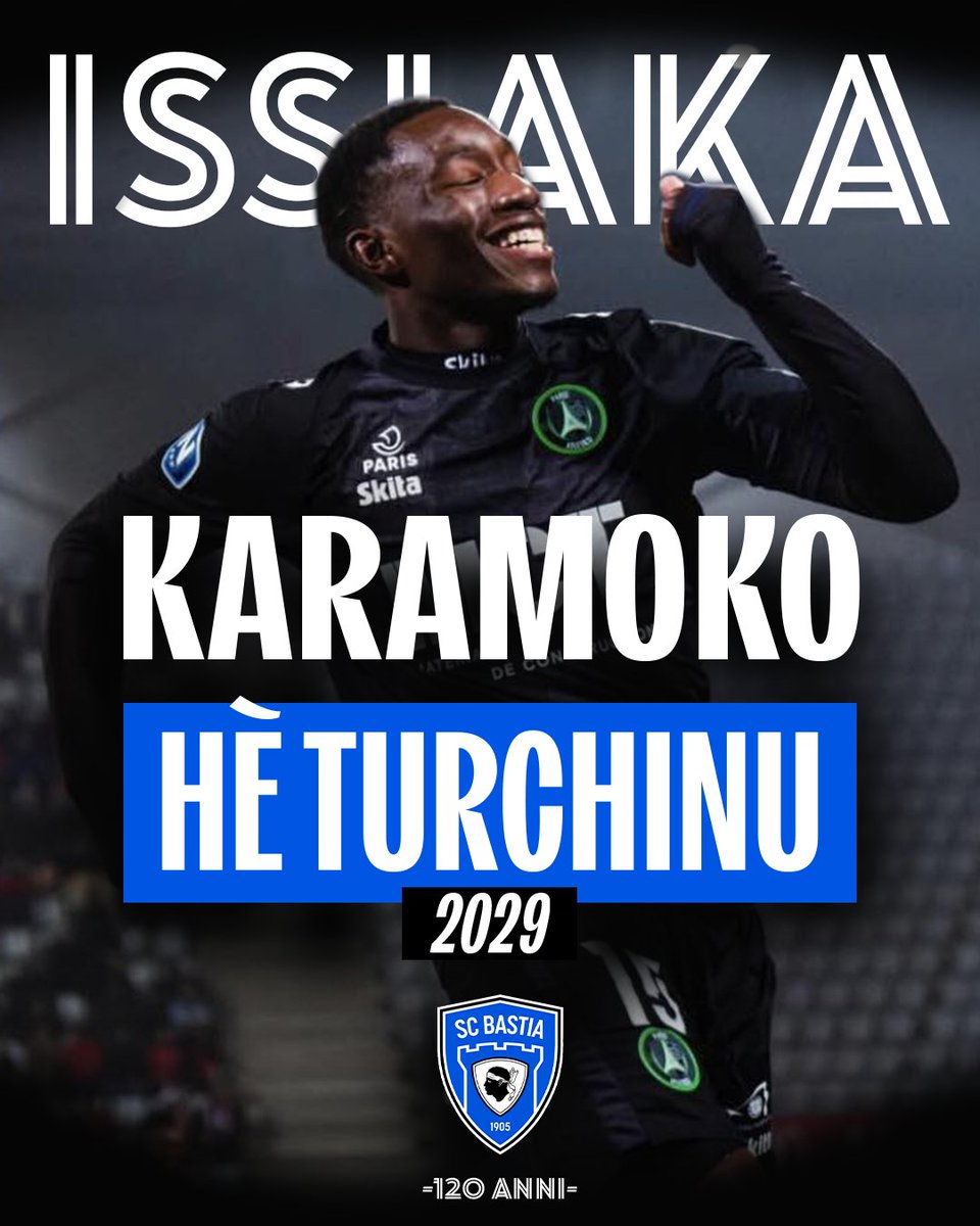 Issiaka Karamoko hè turchinu ! 💥

Auteur d’une saison pleine en National, le joueur de 23 ans, polyvalent et capable d’évoluer à plusieurs postes sur le plan offensif, s’engage jusqu’en 2029 avec le Sporting. 🦁

Forza Bastia ! 🔵⚪️

#Mercatu #Sporting
