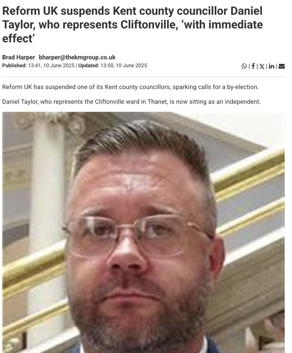 BREAKING: Reform's Daniel Taylor suspended following a "matter which is now with the police". 

He was campaigning with Farage just a few weeks ago. 

What are they hiding?
