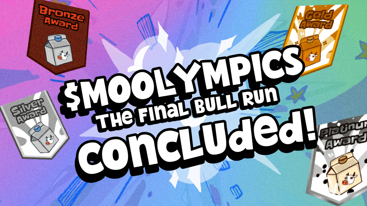 🐮 $MOOlympics Has Officially Ended! 💫

That’s a wrap, MOObies — Week 10 is over, and with it, the $MOOlympics comes to a close.
From wild races to strategic climbs, your journey through 10 intense weeks has been nothing short of legendary. 🏁

🎁 Rewards will be distributed