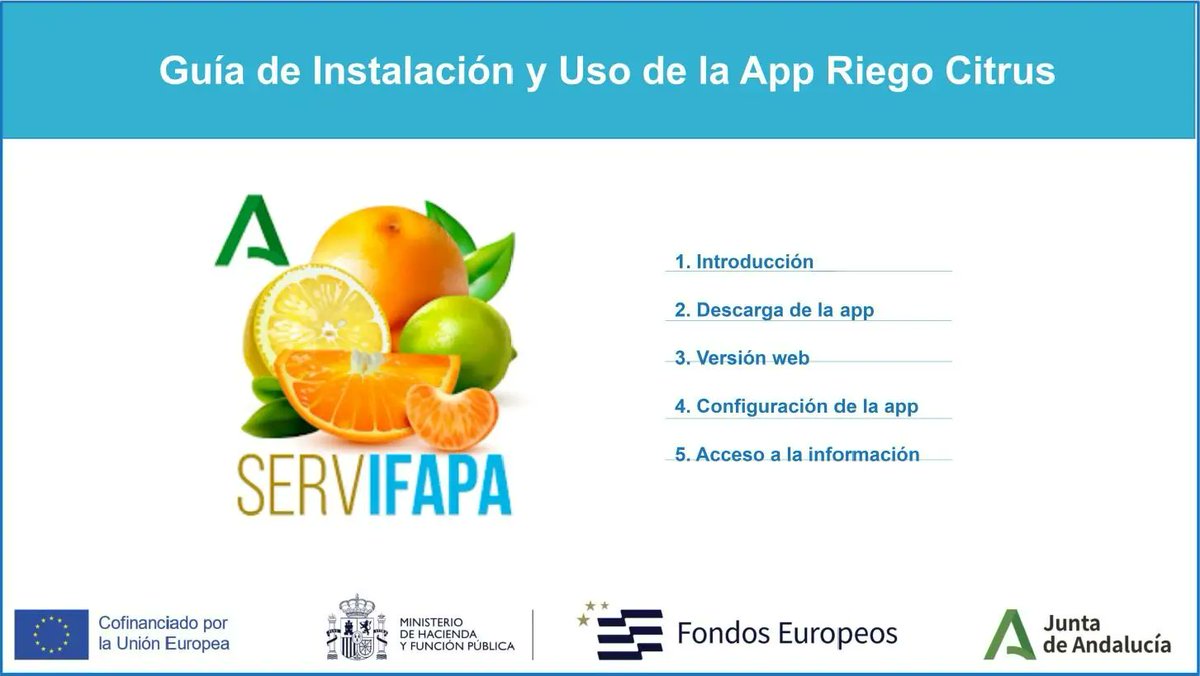 📲♒️🍋Una app gratuita apoya a los agricultores en la gestión del riego en plantaciones de cítricos 

👍El <a href="/IfapaJunta/">IFAPA</a> ha lanzado la aplicación móvil 

🌐yourls.agroalimentarias-andalucia.es/uqPau2ODt
