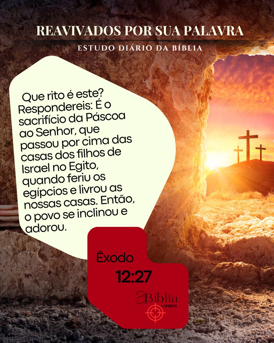prwalmeida's tweet image. #rpSp - #Êxodo12 | #Pascoa
“Ao libertar os filhos de Israel do Egito e instituir a celebração da Páscoa, Deus desejava que ela fosse um memorial da grande libertação que realizara por Seu poder. [...] O cordeiro pascoal devia apontar para o Cordeiro de Deus.” (PP, 277)
Ao dar o…
