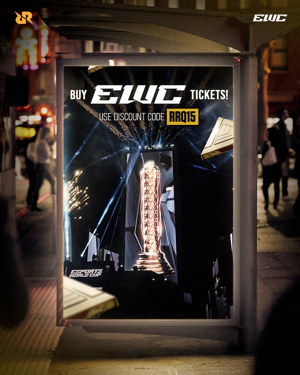 In under a month, the biggest esports tournament of the year will begin 🔥

For those of you who want to watch EWC live from Riyadh, use the discount code "RRQ15" when purchasing your ticket to get a special discount!

Book Now: webook.com/en/events/espo…
----
Tidak sampai sebulan
