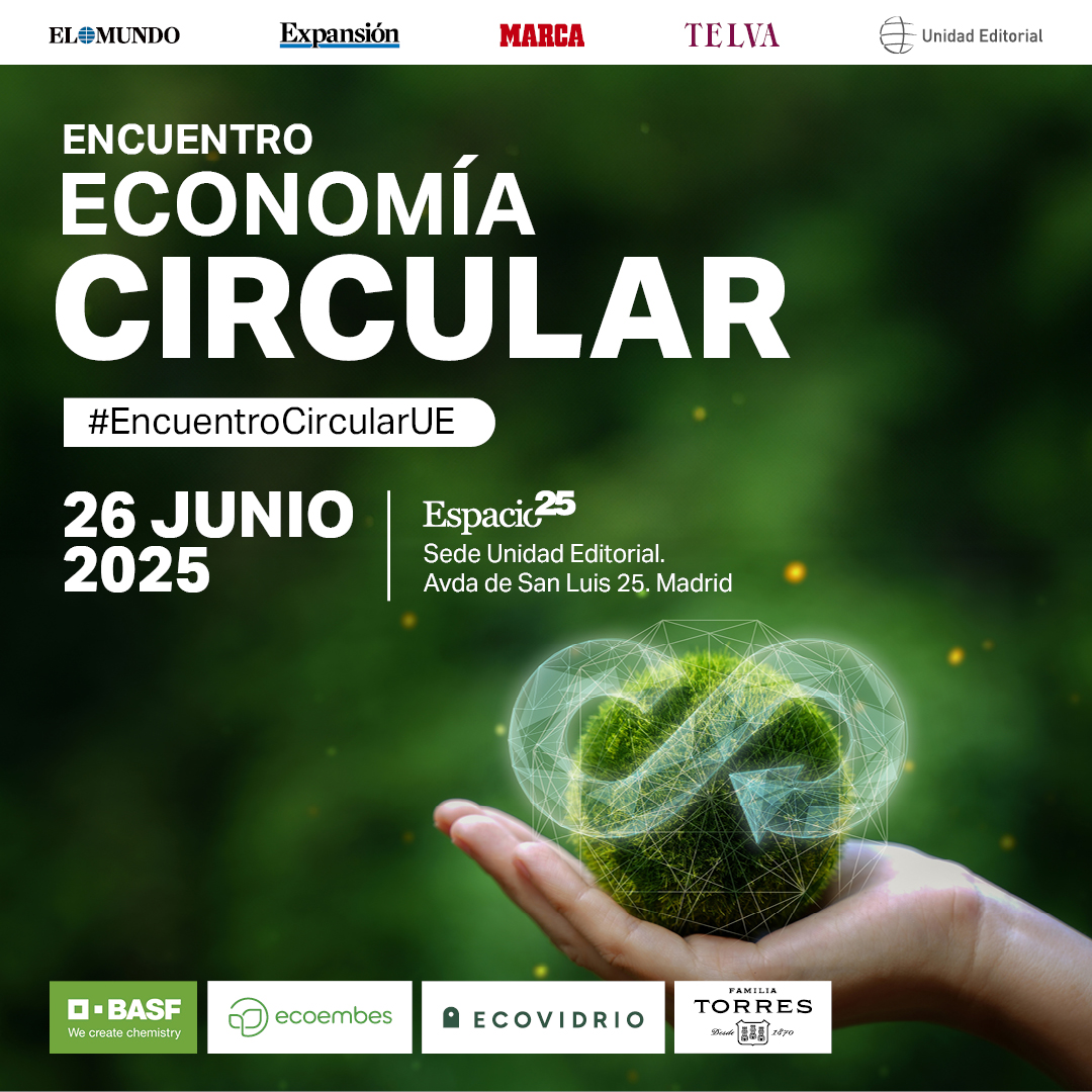 🗓️<a href="/expansioncom/">expansioncom</a> <a href="/elmundoes/">EL MUNDO</a> <a href="/marca/">MARCA</a> <a href="/telva/">Telva</a> <a href="/BASF_ES/">BASF España</a> <a href="/ecoembes/">Ecoembes</a> <a href="/familiatorres/">Familia Torres</a> y <a href="/ecovidrio/">Ecovidrio 🌍</a> celebran el próximo 2⃣6⃣ de Junio el Encuentro ‘Economía Circular’

👉¿Te lo vas a perder? #EncuentroCircularUE
👇👇👇
acortar.link/nEDKJD