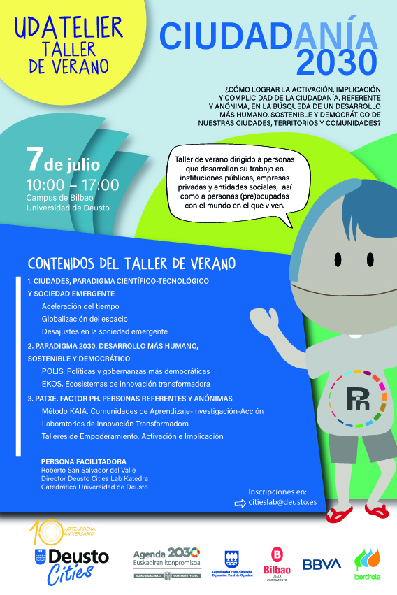 Facultad de Ciencias Sociales y Humanas - Deusto (@deustoccssyhh) on Twitter photo 🌍 ¿Te interesa la transformación urbana y la ciudadanía activa?
📅 7 de julio · 10:00–17:00
📍 Campus Bilbao – <a href="/deusto/">Universidad Deusto - Deustuko Unibertsitatea</a>
✍️ Inscríbete en: citaslab@deusto.es
Facilita: Roberto San Salvador
#DeustoCities #Udatelier #TransformaciónUrbana #Ciudadanía2030 #Agenda2030 #Bilbao 🌍 ¿Te interesa la transformación urbana y la ciudadanía activa?
📅 7 de julio · 10:00–17:00
📍 Campus Bilbao – <a href="/deusto/">Universidad Deusto - Deustuko Unibertsitatea</a>
✍️ Inscríbete en: citaslab@deusto.es
Facilita: Roberto San Salvador
#DeustoCities #Udatelier #TransformaciónUrbana #Ciudadanía2030 #Agenda2030 #Bilbao