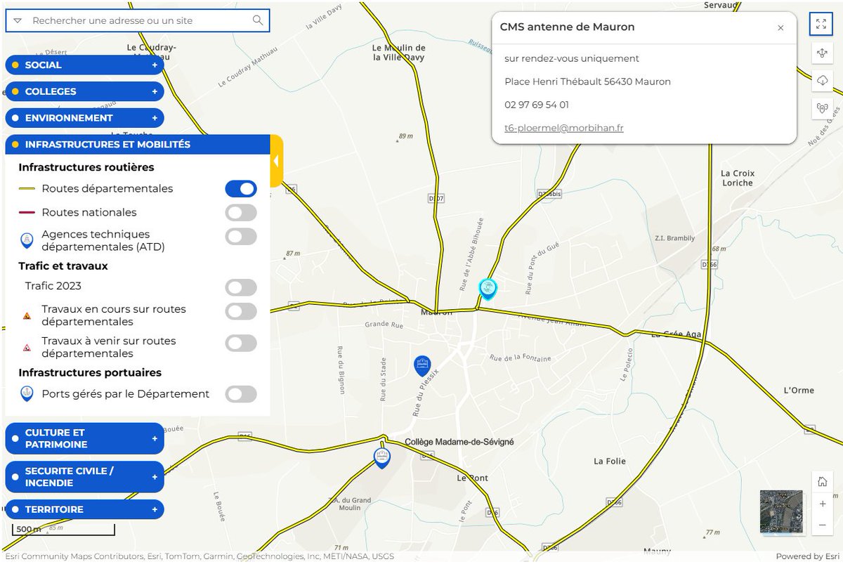 🎉 Découvrez l’une de nos dernières réalisations #WebSIG pour le Département du Morbihan : une interface fluide et intuitive pour explorer le territoire en toute simplicité 🌍 

🔗 Découvrez la carte Interactive ici 👉 bit.ly/41UnzjZ 
#Webmapping #SIG #Esri #Morbihan