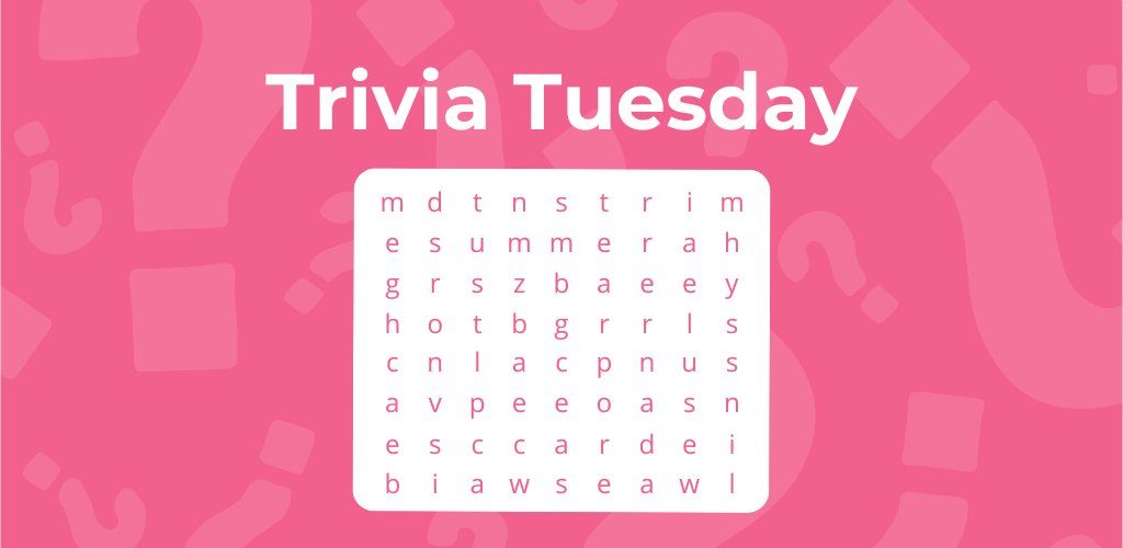 ☀️ Summer’s on the horizon… and so is this week’s #TriviaTuesday!

We’ve hidden 6 summer-themed words in this puzzle — can you find them all? 👀

Drop your answers in the comments 🧠