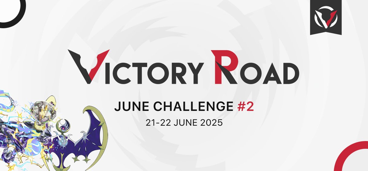 NAIC might be over. But we are not done yet! Join us for the VR June Challenge #2! 🚀🌐

🗓️ 21–22 Jun, 13:00 UTC
🎮 VGC Reg. Set I
🎟️ $10 USD
🔁 RT for a chance of a free entry!
📖 Info: victoryroad.pro/vr-jun25-2/
👉 Sign-ups: battlefy.com/victoryroad/vi…