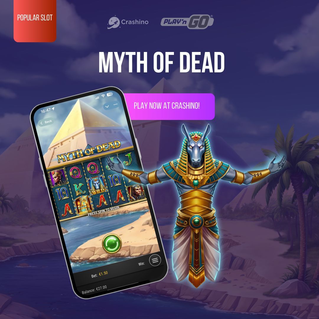 ⭐️Popular Game: Myth of Dead ⚱️

Step into the realm of ancient pharaohs where forgotten legends come alive. Crashino Play is here – play now and uncover mythical wins!

🤩 Volatility: High
 
💵 Max Multiplier Win: 10,000x

👉🏻 Play now HERE: crashino.com/en/casino/play…