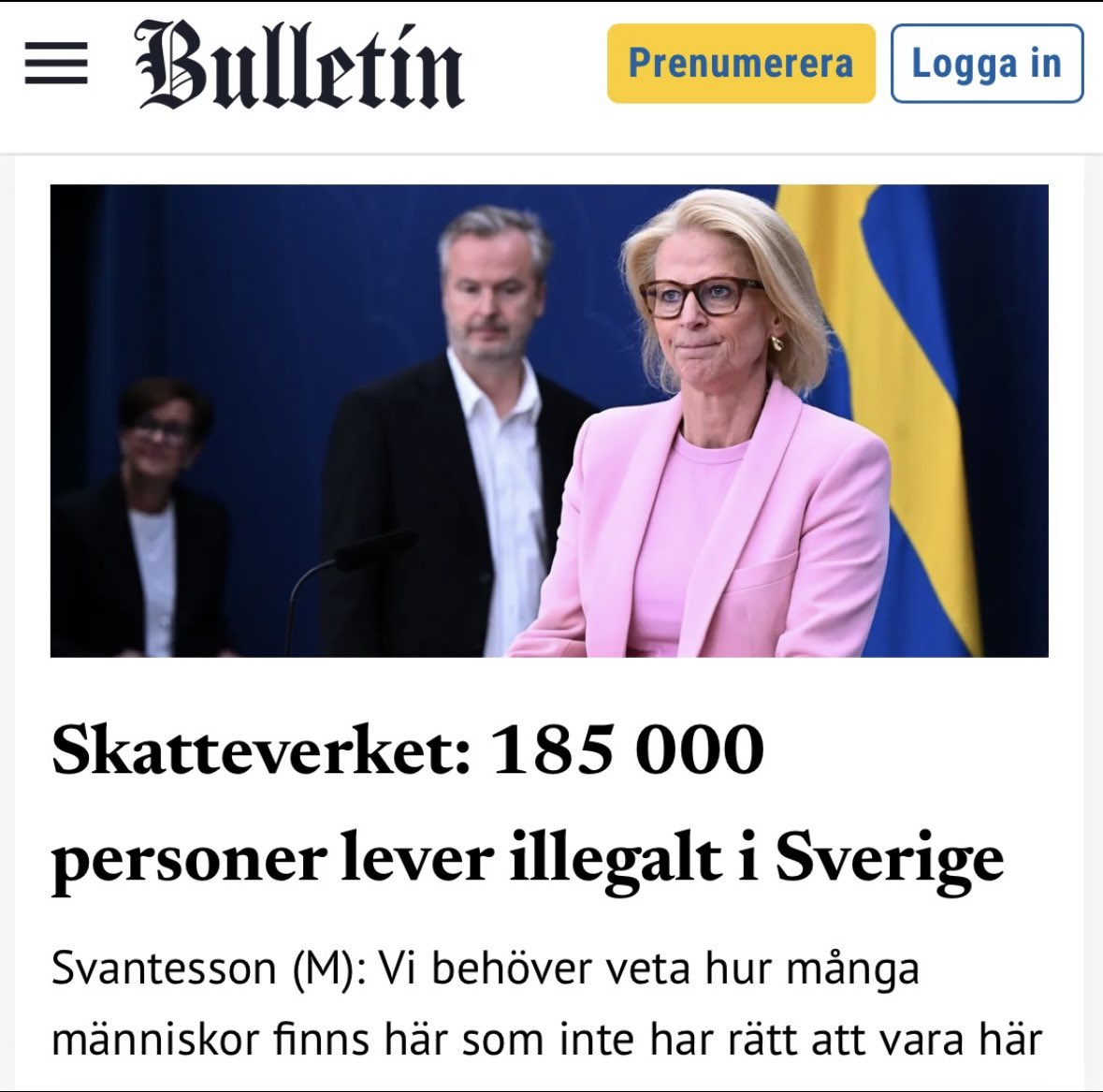 Frågan om människor som befinner sig illegalt i Sverige är central i Tidöavtalet. 

Det handlar naturligtvis om att utöka möjligheterna att stärka gränskontrollerna för att slå mot illegal invandring och gränsöverskridande brottslighet redan vid den svenska gränsen. 

Men det