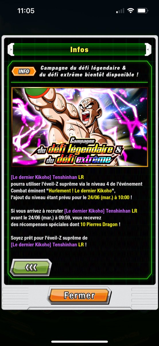 Ambre_thr's tweet photo. La campagne de Tenshinhan ZLR INT est disponible ! 🔥 #DokkanBattle

Pour récupérer les récompenses, vous devrez monter Tenshinhan en LR avant le 24/06 à 9h59 (FR) ✨
Son ZLR sera dispo à ce moment là :)

Une catégorie bonus à également été ajoutée pour simplifier son farm ! https://t.co/SwJgz3B574