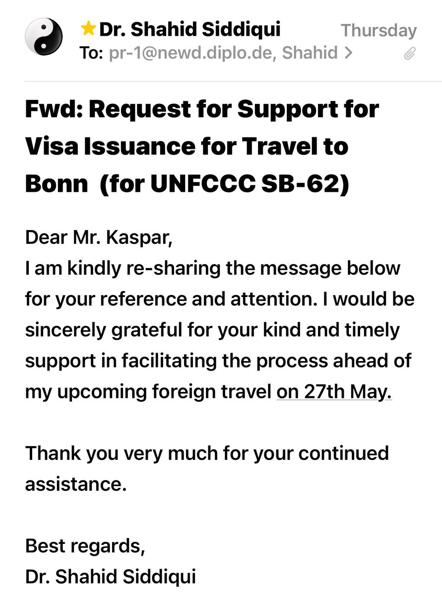 shahidsiddiqui's tweet photo. 🔴 Media Advisory | #SB62 #UNFCCC #VisaAlert
As an accredited media professional, I feel compelled to share a serious concern regarding the visa felicitation for #SB62 in Bonn, Germany.
Despite receiving official accreditation and visa support letters from UNFCCC, the German Embassy in New Delhi (@GermanyinIndia ) offered little to no facilitation. Embassy staff appeared unresponsive to both the provided documents and the official event schedule causing delays, confusion, and loss of valuable time.
This is a matter of growing concern for #journalists , especially from the Global South, who are committed to covering critical #climate negotiations.
I urge @UNFCCC / @UN and host countries to ensure better coordination with embassies so accredited media professionals are not hindered from fulfilling their role in ensuring transparency and global awareness.
#MediaAccessMatters #ClimateJournalism #GlobalSouthVoices #UNFCCC2025 #VisaBarriers #PressFreedom #SecretStory @GermanyDiplo @AmbAckermann @_FriedrichMerz @en_germany