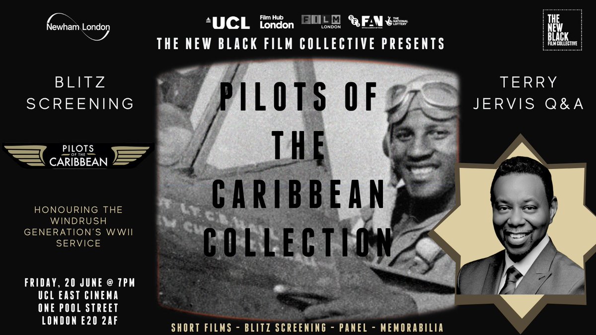 TNBFC's tweet image. Supported by Newham’s VE Day Grant Programme, TNBFC hosts a free screening of Blitz followed by a Q&A with Terry Jervis’ plus his Pilots of the Caribbean collection—honouring Black Caribbean RAF heroes of WWII.
@ucl @newhamlondon #PilotsOfTheCaribbean #VEDay80 #Windrush