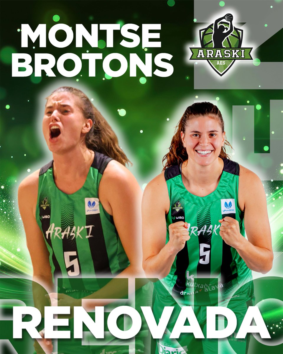 💚 𝐌𝐨𝐧𝐭𝐬𝐞 𝐞𝐬 𝐀𝐫𝐚𝐬𝐤𝐢 💚

La interior alicantina seguirá una temporada más en Kutxabank Araski 🤗

¡Te esperamos pronto <a href="/MontseBrotons16/">Montserrat Brotons</a>! ⌛️

📄 bit.ly/3HKyDsi

#ElLatidodeMendi #MendikoTaupada