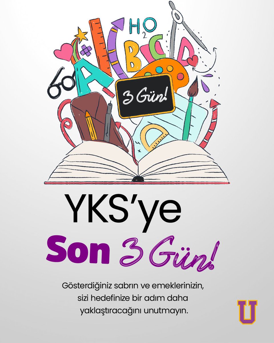 ⏳ YKS’ye 3 gün kaldı!
 
Unutmayın, başarı bir adımla başlar ve inançla büyür. Kendinize güvenin, hedeflerinize giden bu yolda aşamayacağınız hiçbir zorluk yok!💫

#UğurluOlmak #YKS2025 #SınavTaktikleri
