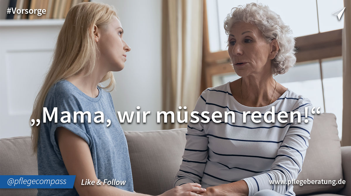 „Mama, wir müssen reden…!“ – Niemand spricht gerne über den Tod. Doch es beruhigt, frühzeitig Vorkehrungen und Regelungen getroffen zu haben. Warum man präventiv mit den Eltern über die Versorgungsplanung für die letzte Lebensphase sprechen sollte: compass-pflegeberatung.de/mama-wir-muess…