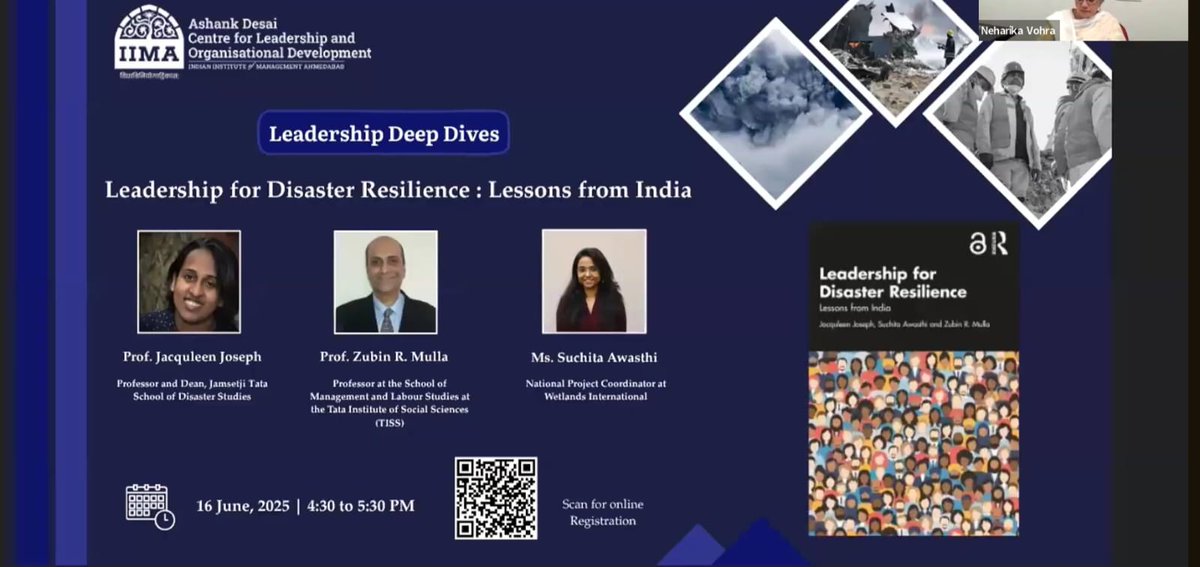 ADCLOD, IIM Ahmedabad (@adcloda) on Twitter photo Leadership for Disaster Resilience: Lessons from India
Prof. Jaquleen Joseph, Ms. Suchita Awasthi & Prof. Zubin Mulla shared insights in a thought-provoking talk hosted by ADCLOD, IIM Ahmedabad.
#LeadershipForResilience #DisasterLeadership #ADCLOD #IIMAhmedabad
<a href="/neharik413/">Neharika Vohra</a> Leadership for Disaster Resilience: Lessons from India
Prof. Jaquleen Joseph, Ms. Suchita Awasthi & Prof. Zubin Mulla shared insights in a thought-provoking talk hosted by ADCLOD, IIM Ahmedabad.
#LeadershipForResilience #DisasterLeadership #ADCLOD #IIMAhmedabad
<a href="/neharik413/">Neharika Vohra</a>
