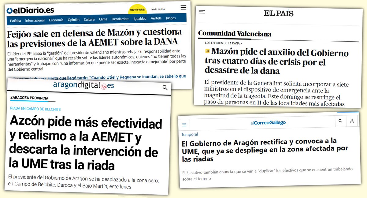 Tres días desaparecido, un presidente es presidente las 24 horas del día, y en la primera aparición se vuelve a criticar nuevamente a la AEMET... Sabemos que las comparaciones son odiosas, pero la historia se vuelve a repetir, y una vez más es el pueblo el que vuelve a sufrir 🙄