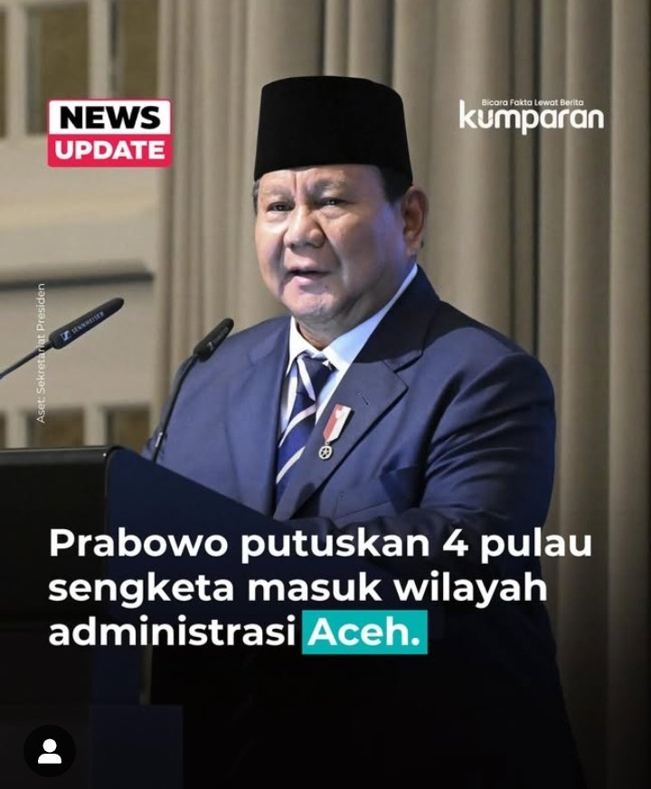 Cakrawalá Nusantará (@urrangawak) on Twitter photo Selamat buat saudara² ku di Aceh ke 4 pulau kembali kepemilik, panjang umur perjuangan.
Pak <a href="/prabowo/">Prabowo Subianto</a> menteri yang bikin gaduh titipan Mulyono ganti aja.. Selamat buat saudara² ku di Aceh ke 4 pulau kembali kepemilik, panjang umur perjuangan.
Pak <a href="/prabowo/">Prabowo Subianto</a> menteri yang bikin gaduh titipan Mulyono ganti aja..