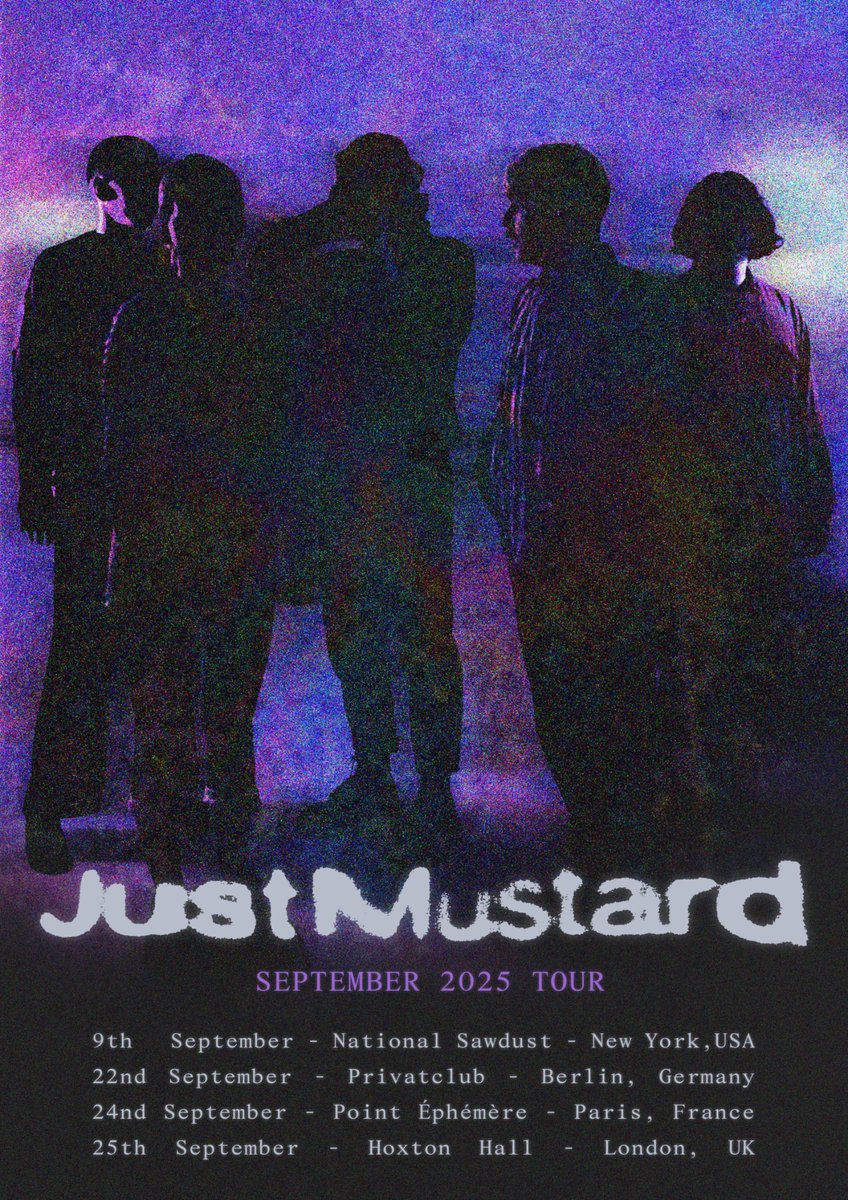 We are also happy to announce that we have a run of intimate shows across the world this September. Sign up to our mailing list at justmustard.ie to access presale 10am tomorrow, 18th June. 

General sale from 10am local time Friday 20th June. 

JM x