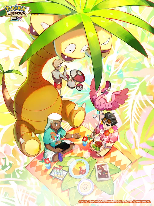 【おしらせ】ポケモンマスターズ EXにて() アオキ・ネルケ・ナリヤのイラストを描かせていただきました! 憧れていたポケマスのイラストが描けてめちゃくちゃ嬉しいです..! #ポケマスEX