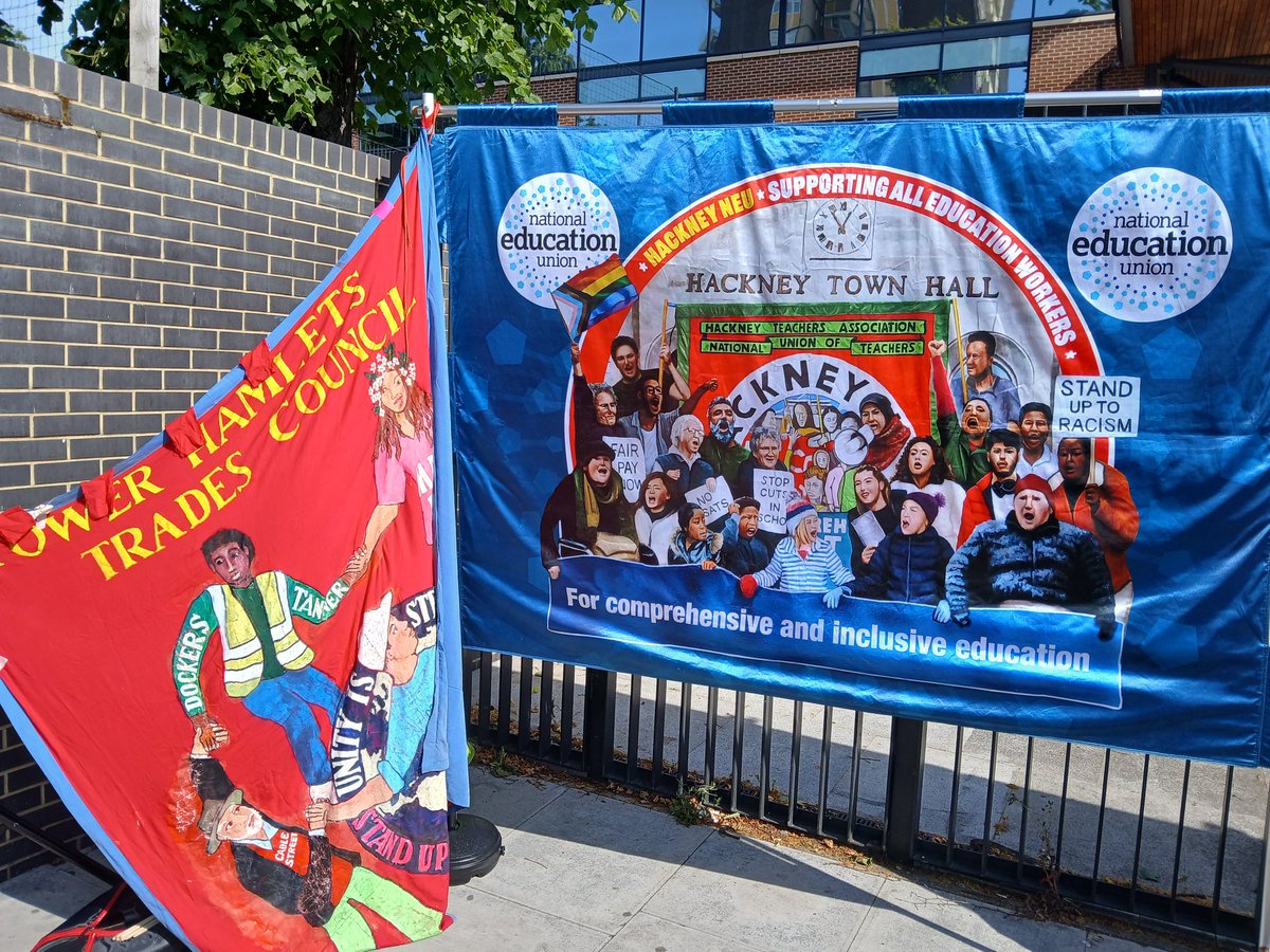 Tower Hamlets Trades Council (@towerhamletstc) on Twitter photo <a href="/TowerHamletsTC/">Tower Hamlets Trades Council</a> joined <a href="/HackneyNEU/">Hackney NEU</a> fighting course cuts & job losses at BSix - a direct attack on the education and life chances of young working class people.
They're out 'til 4th July. Please support as you can.
<a href="/robbins_glyn/">Glyn Robbins</a> <a href="/TowerHamletsTC/">Tower Hamlets Trades Council</a> joined <a href="/HackneyNEU/">Hackney NEU</a> fighting course cuts & job losses at BSix - a direct attack on the education and life chances of young working class people.
They're out 'til 4th July. Please support as you can.
<a href="/robbins_glyn/">Glyn Robbins</a>