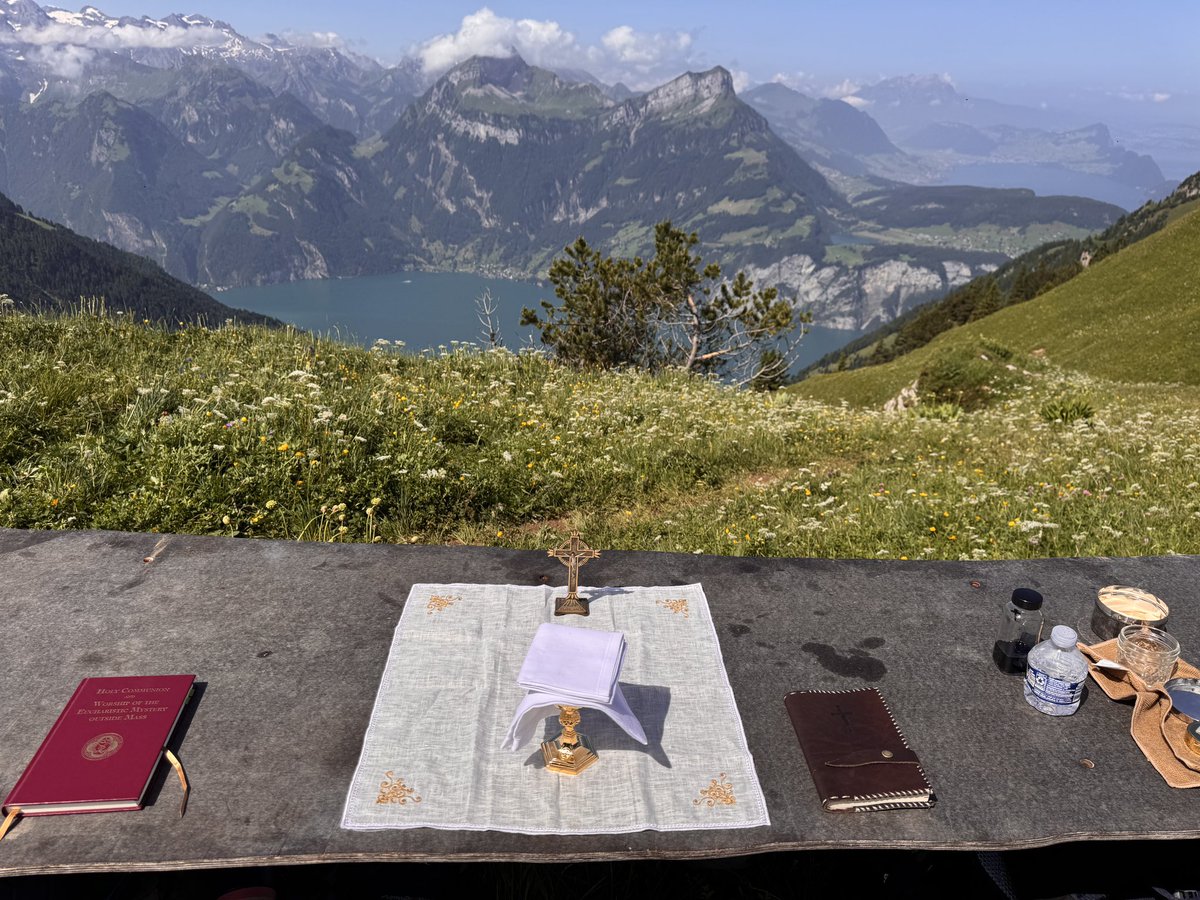 About to celebrate our daily Mass in Switzerland. Be assured of our prayers!