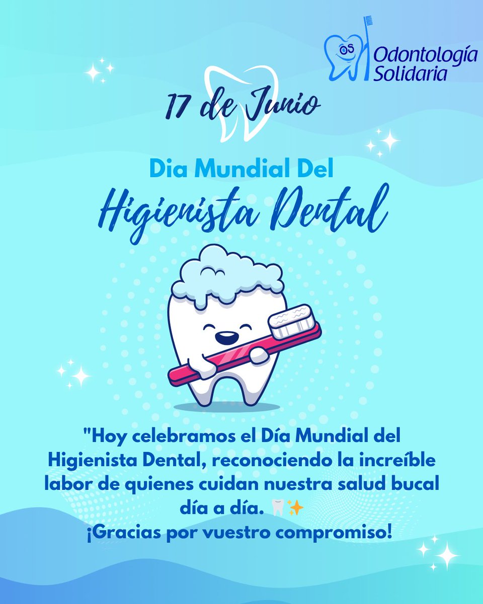 odsolidaria's tweet photo. ¡Feliz Día Mundial del Higienista Dental a todos esos profesionales que nos ayudan a mantener sonrisas sanas y brillantes! Vuestro trabajo es esencial. 🦷✨" #DíaMundialHigienistaDental https://t.co/ff7fzAbF97