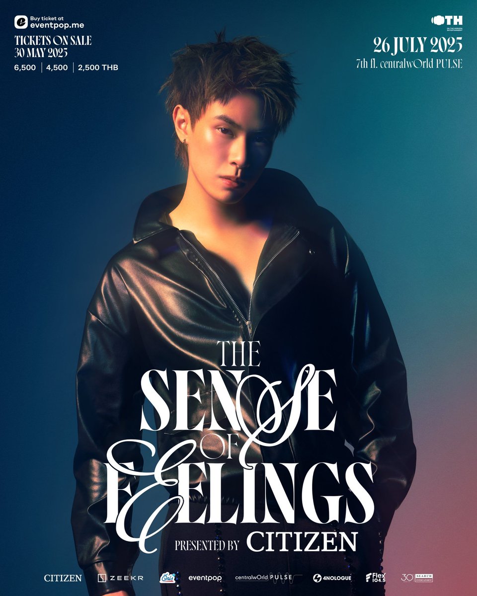 Grab your ticket now for Jackie Jackrin's first solo concert “THE SENSE OF FEELINGS,” ฿4,500 &amp; ฿2,500 tickets are available.

🎫 eventpop.me/e/92072 

#JackieJackrin #OTH_Ent
#JACKIE_The1stFANCON