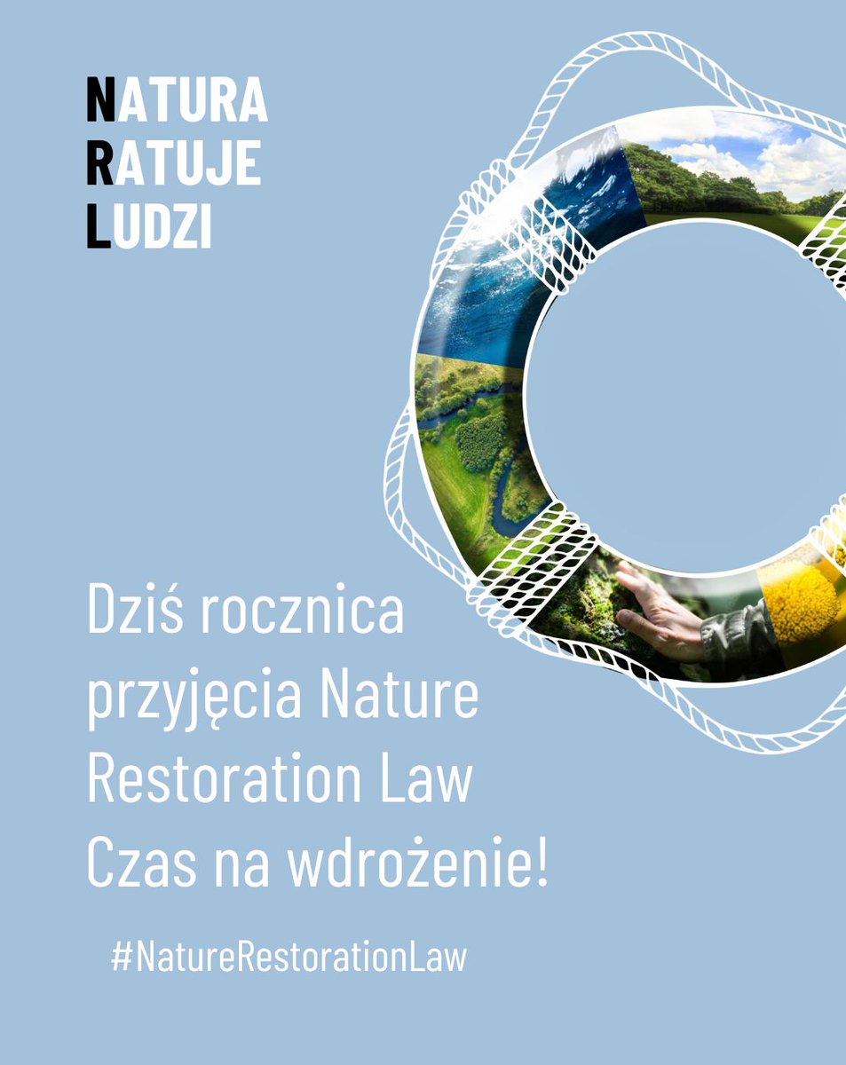 Dziś rocznica #NatureRestorationLaw🇪🇺 i Światowy Dzień Przeciwdziałania Suszy! 
Odtwórzmy i chrońmy ekosystemy kluczowe do walki z suszą w 🇵🇱:
🌳 Lasy i mokradła magazynują wodę
🏞️ Starorzecza i naturalne koryta spowalniają odpływ
💧 naturalne zbiorniki wodne &gt; sztuczne